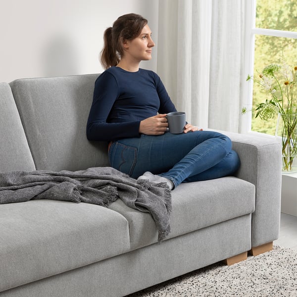 SÖRVALLEN 3er-Eckbettsofa, ohne Abschluss links/Tallmyra schwarz/weiß