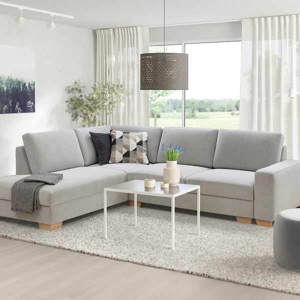 SÖRVALLEN 3er-Eckbettsofa, ohne Abschluss links/Tallmyra schwarz/weiß