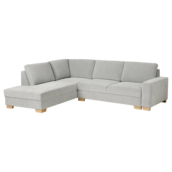 SÖRVALLEN 3er-Eckbettsofa, ohne Abschluss links/Tallmyra schwarz/weiß