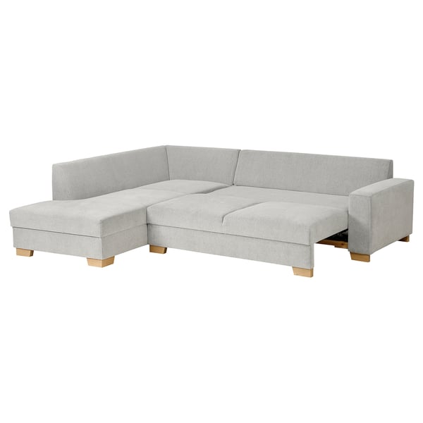 SÖRVALLEN 3er-Eckbettsofa, ohne Abschluss links/Tallmyra schwarz/weiß