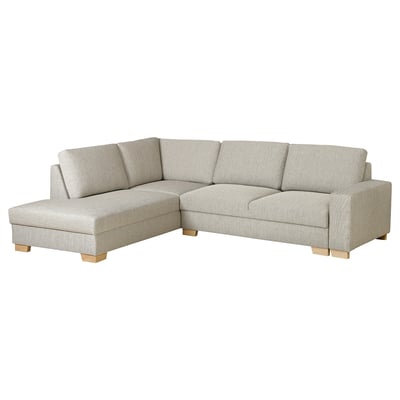 SÖRVALLEN 3er-Eckbettsofa, ohne Abschluss links/Viarp beige/braun