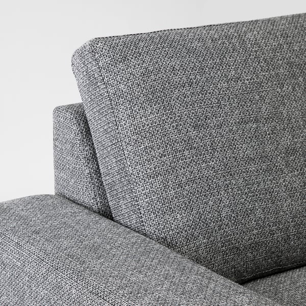 SÖRVALLEN 3er-Eckbettsofa, ohne Abschluss rechts/Lejde grau/schwarz