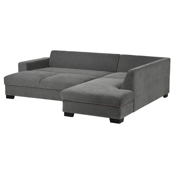 SÖRVALLEN 3er-Eckbettsofa, ohne Abschluss rechts/Tallmyra mittelgrau