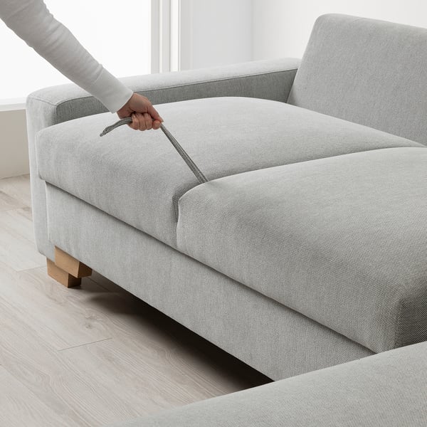 SÖRVALLEN 3er-Eckbettsofa, ohne Abschluss rechts/Tallmyra schwarz/weiß