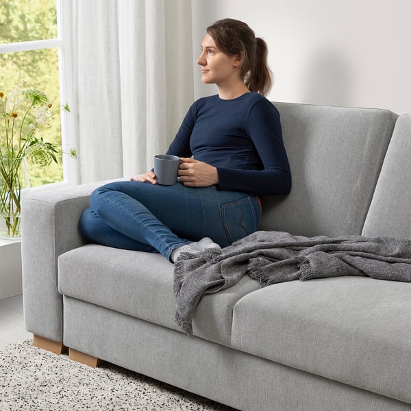 SÖRVALLEN 3er-Eckbettsofa, ohne Abschluss rechts/Tallmyra schwarz/weiß