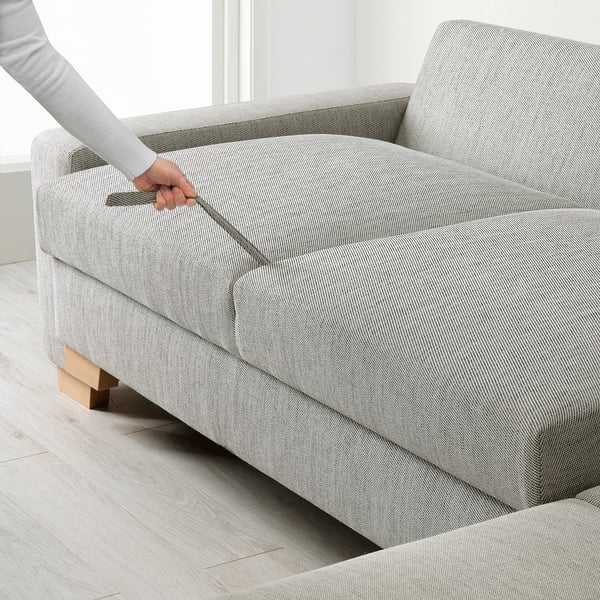SÖRVALLEN 3er-Eckbettsofa, ohne Abschluss rechts/Viarp beige/braun