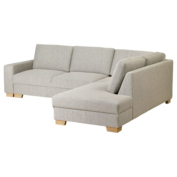 SÖRVALLEN 3er-Eckbettsofa, ohne Abschluss rechts/Viarp beige/braun