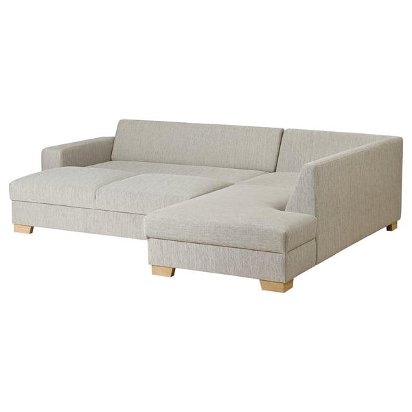 SÖRVALLEN 3er-Eckbettsofa, ohne Abschluss rechts/Viarp beige/braun