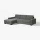 SÖRVALLEN 3er-Sofa, mit Récamiere links/Tallmyra mittelgrau