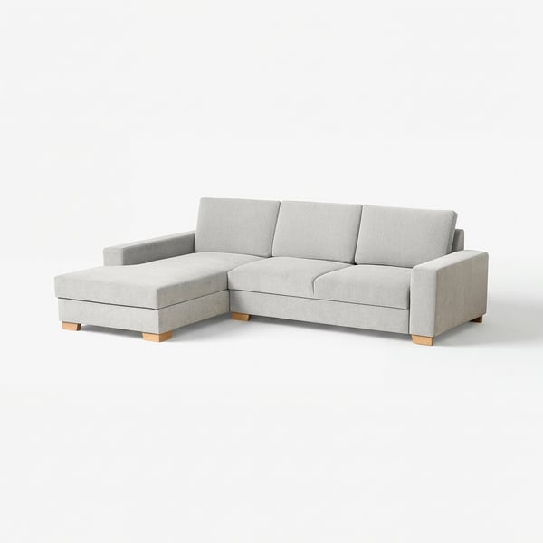 SÖRVALLEN 3er-Sofa, mit Récamiere links/Tallmyra schwarz/weiß