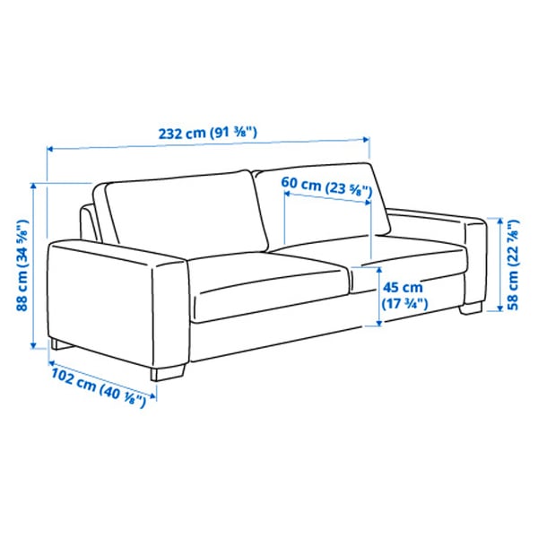 SÖRVALLEN 3er-Sofa, Tallmyra mittelgrau