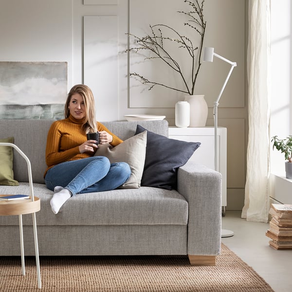 SÖRVALLEN 3er-Sofa, Viarp beige/braun