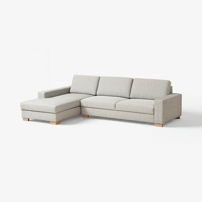 SÖRVALLEN 4er-Sofa, mit Récamiere links/Viarp beige/braun
