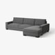 SÖRVALLEN 4er-Sofa, mit Récamiere rechts/Tallmyra mittelgrau