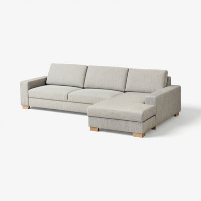 SÖRVALLEN 4er-Sofa, mit Récamiere rechts/Viarp beige/braun