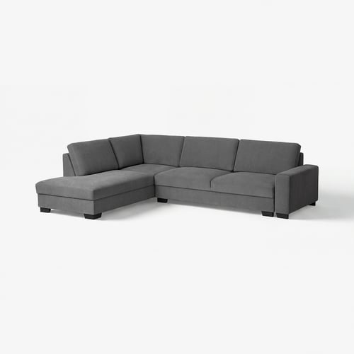 SÖRVALLEN Ecksofa 3-sitzig, ohne Abschluss links/Tallmyra mittelgrau