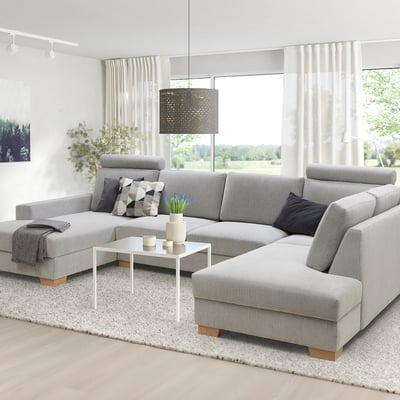 SÖRVALLEN Ecksofa 4-sitzig, mit Récamiere links/Tallmyra schwarz/weiß