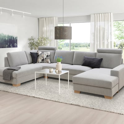 SÖRVALLEN Ecksofa 4-sitzig, mit Récamiere rechts/Tallmyra schwarz/weiß