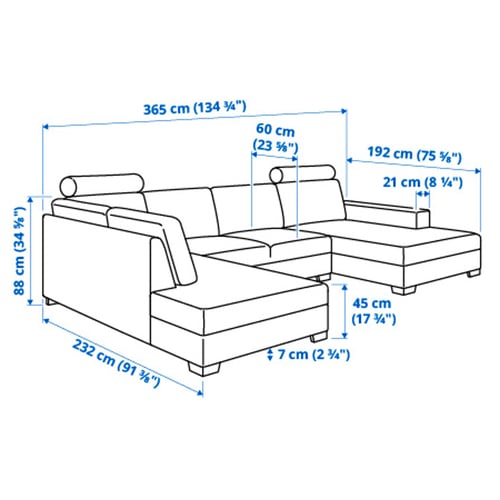 SÖRVALLEN Ecksofa 4-sitzig, mit Récamiere rechts/Tallmyra schwarz/weiß