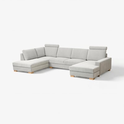 SÖRVALLEN Ecksofa 4-sitzig, mit Récamiere rechts/Tallmyra schwarz/weiß