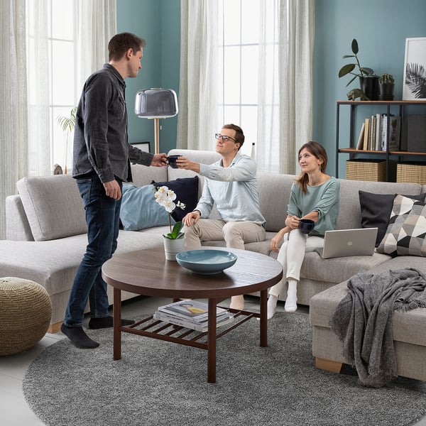 SÖRVALLEN Ecksofa 4-sitzig, mit Récamiere rechts/Viarp beige/braun