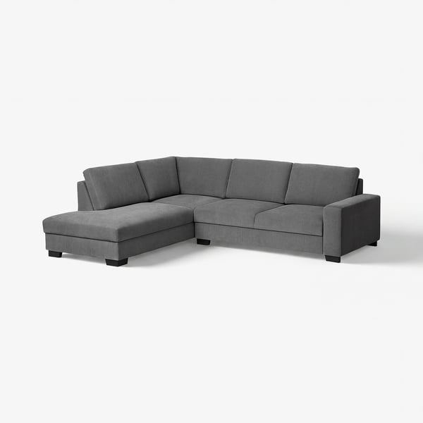 SÖRVALLEN Ecksofa 4-sitzig, ohne Abschluss links/Tallmyra mittelgrau