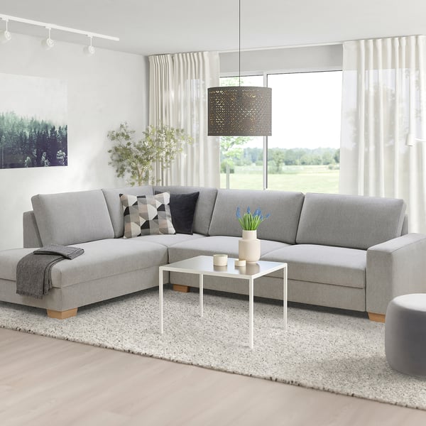 SÖRVALLEN Ecksofa 4-sitzig, ohne Abschluss links/Tallmyra schwarz/weiß