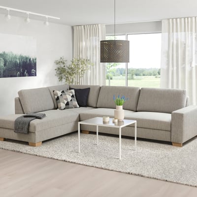 SÖRVALLEN Ecksofa 4-sitzig, ohne Abschluss links/Viarp beige/braun