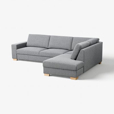 SÖRVALLEN Ecksofa 4-sitzig, ohne Abschluss rechts/Lejde grau/schwarz