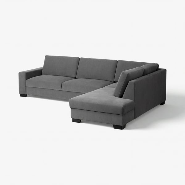 SÖRVALLEN Ecksofa 4-sitzig, ohne Abschluss rechts/Tallmyra mittelgrau