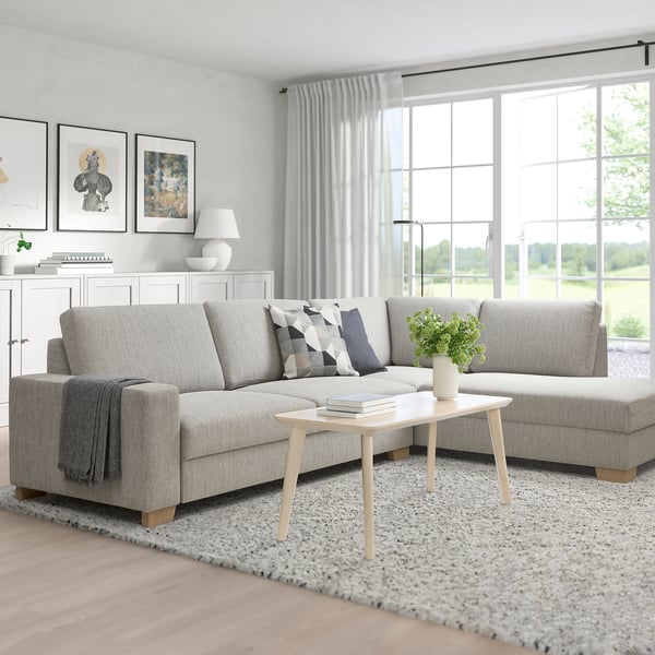 SÖRVALLEN Ecksofa 4-sitzig, ohne Abschluss rechts/Viarp beige/braun
