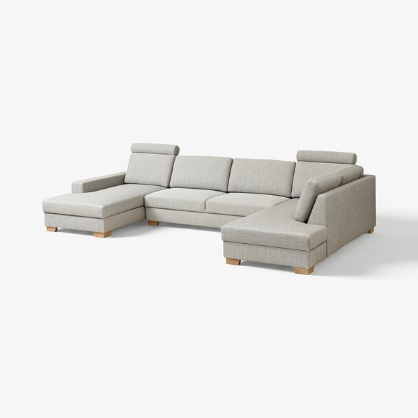 SÖRVALLEN Ecksofa 5-sitzig, mit Récamiere links/Viarp beige/braun