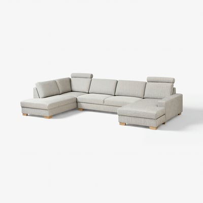 SÖRVALLEN Ecksofa 5-sitzig, mit Récamiere rechts/Viarp beige/braun