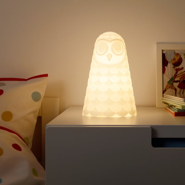 SOLBO Tischleuchte, LED, weiß/Eule, 23 cm
