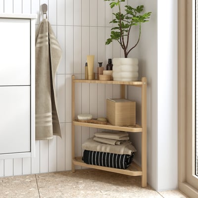 STEGESUND Eckregalboden, Bambus hell, 34x34x60 cm