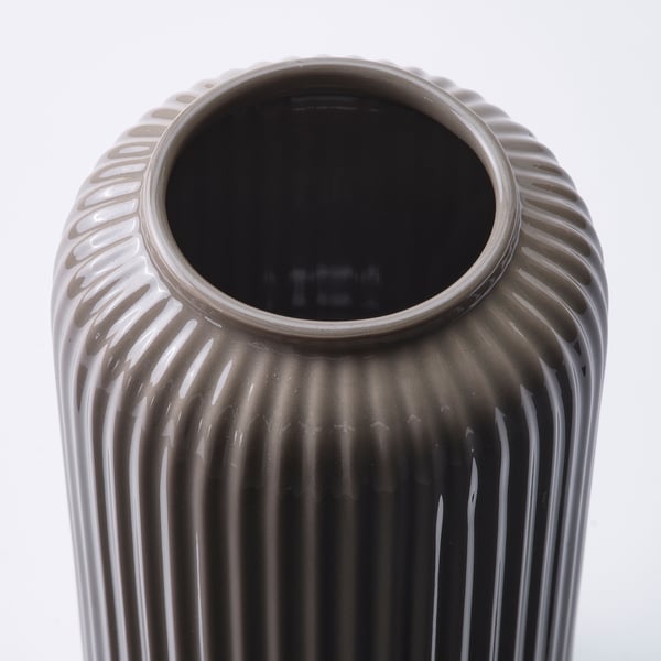 STILREN Vase, dunkel graubeige, 22 cm