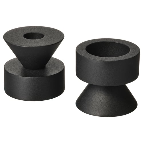 STOCKHOLM 2025 Kerzen- oder Teelichthalter, schwarz, 6 cm