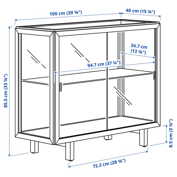 STOCKHOLM 2025 Vitrine, Eichenfurnier, 100x40x86 cm