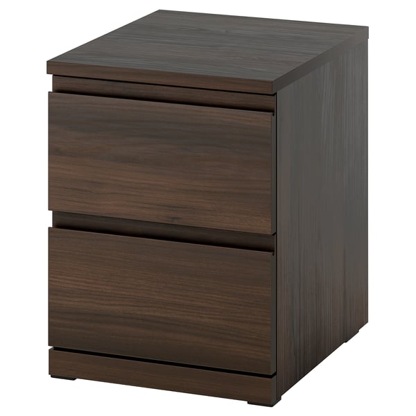 STORKLINTA Kommode mit 2 Schubladen, dunkelbraun Eichenachbildung, 40x50x53 cm