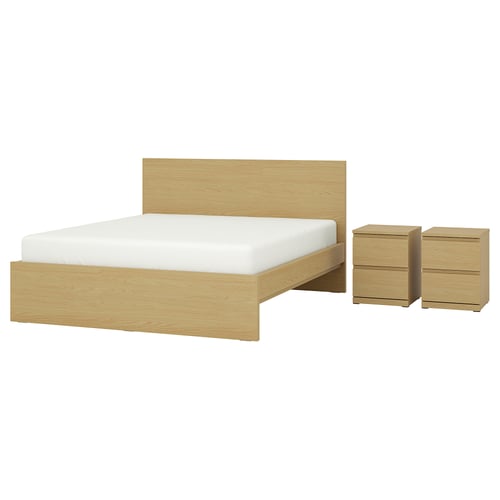 STORKLINTA Schlafzimmermöbel 3er-Set, Eichenachbildung, 160x200 cm