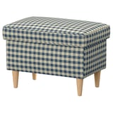 STRANDMON Hocker mit Aufbewahrung, Sulviken blau/beige