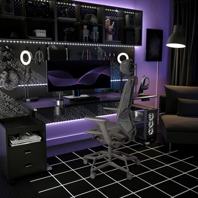 STYRSPEL Gamingstuhl, dunkelgrau/grau