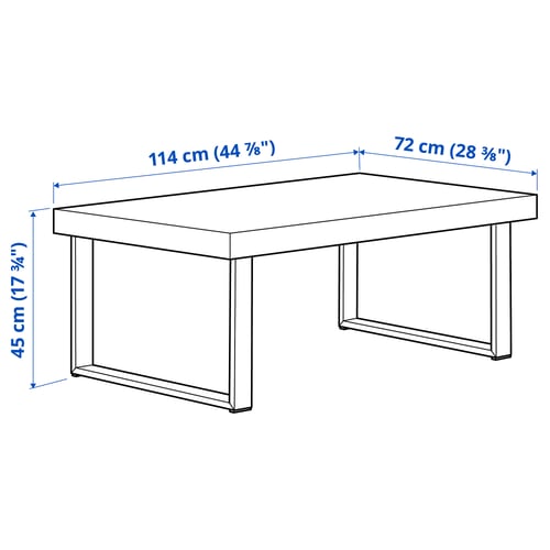 TARSELE Couchtisch, Eichenfurnier/schwarz, 114x72 cm