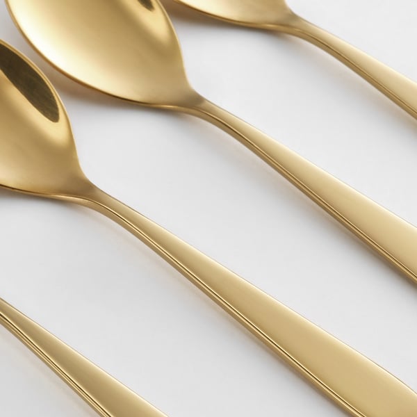 TILLAGD Kaffeelöffel, messingfarben, 12 cm