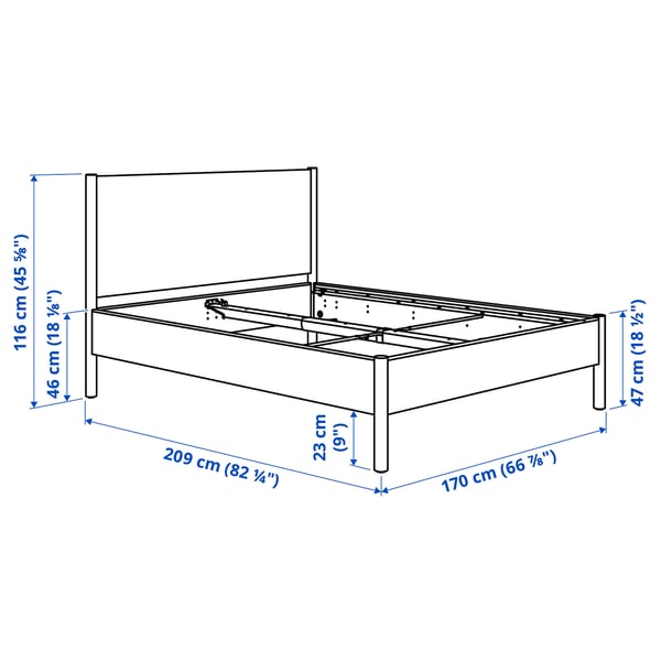 TONSTAD Bettgestell, elfenbeinweiß/Leirsund, 160x200 cm