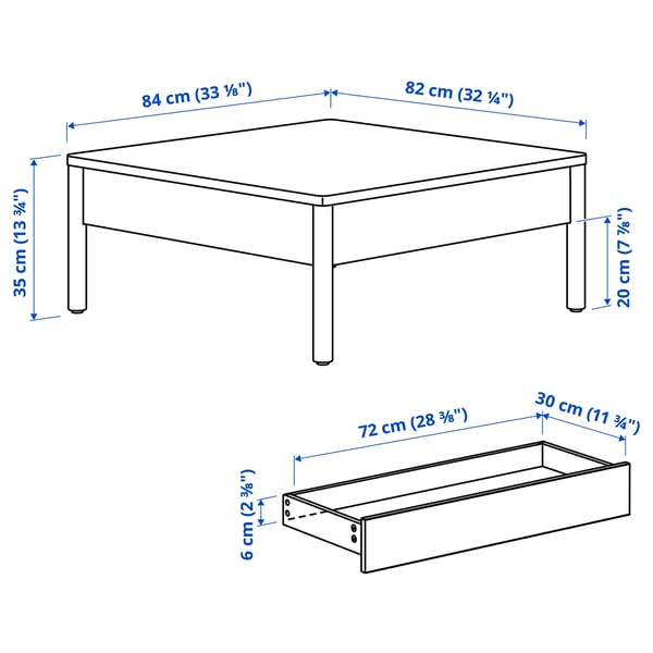 TONSTAD Couchtisch, Eichenfurnier, 84x82 cm