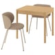 TONSTAD / KRYLBO Tisch und 2 Stühle, Eichenfurnier/Tonerud dunkelbeige, 80/120x70 cm