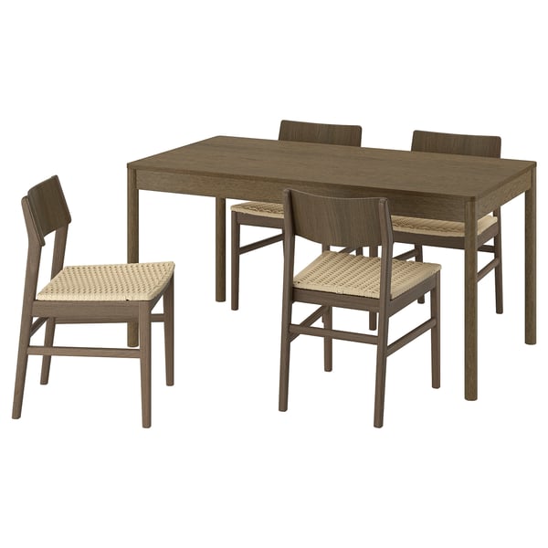 TONSTAD / SKANSNÄS Tisch und 4 Stühle, braun Eichenfurnier/braun Buche, 150x80 cm