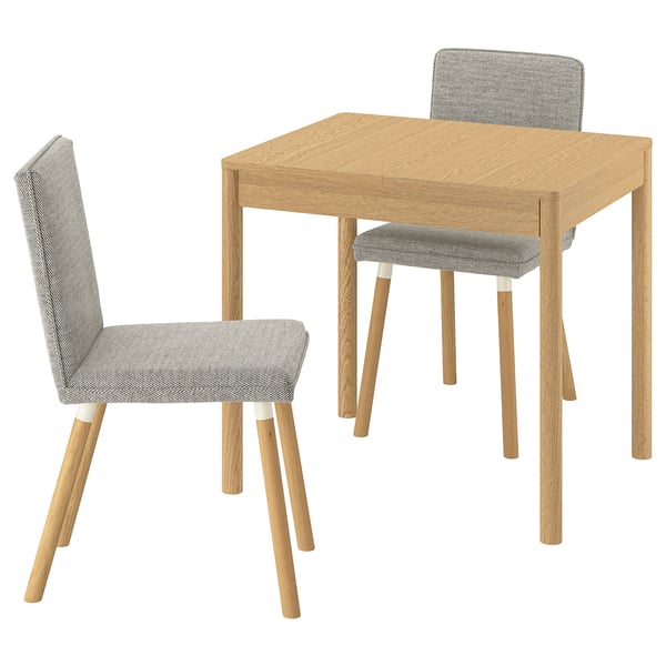 TONSTAD / TONSTAD Tisch und 2 Stühle, Eichenfurnier/Viarp beige/braun Eichenachbildung, 80/120x70 cm