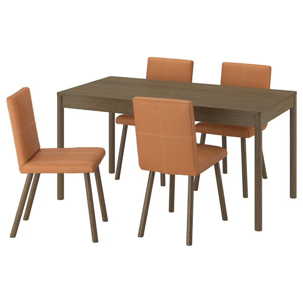 TONSTAD / TONSTAD Tisch und 4 Stühle, braun Eichenfurnier/Bomstad goldbraun braune Eichenachbildung, 150x80 cm